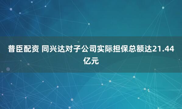 普臣配资 同兴达对子公司实际担保总额达21.44亿元