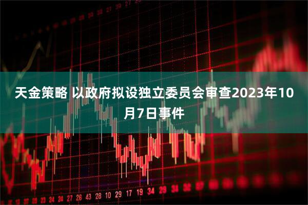 天金策略 以政府拟设独立委员会审查2023年10月7日事件